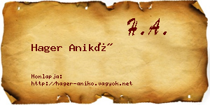 Hager Anikó névjegykártya